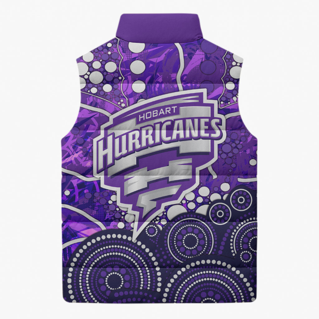 Hobart Hurricanes Sleeveless Puffer Jacket Graffiti Urban Aboriginal Dot Abstract Design
