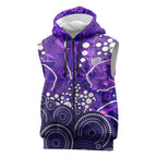 Hobart Hurricanes Sleeveless Zip Hoodie Graffiti Urban Aboriginal Dot Abstract Design