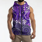 Hobart Hurricanes Sleeveless Zip Hoodie Graffiti Urban Aboriginal Dot Abstract Design