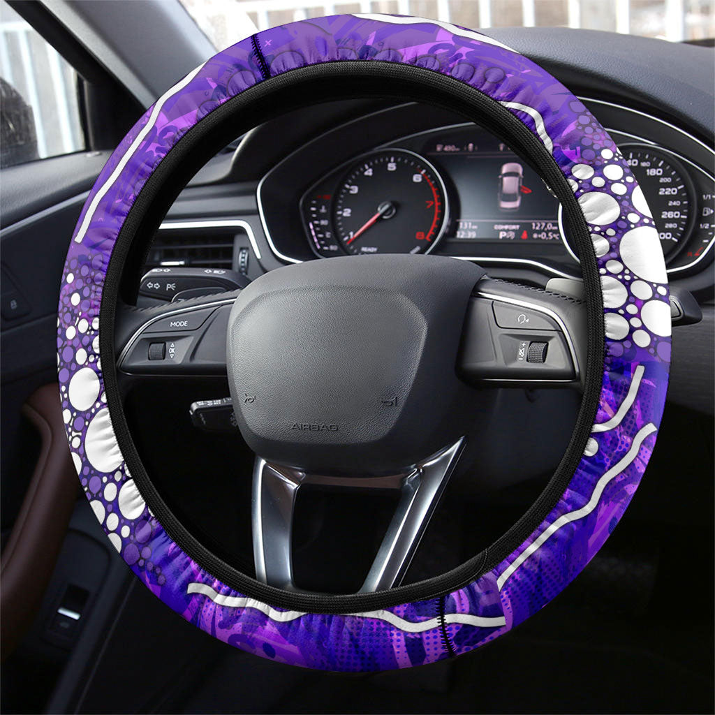 Hobart Hurricanes Steering Wheel Cover Graffiti Urban Aboriginal Dot Abstract Design
