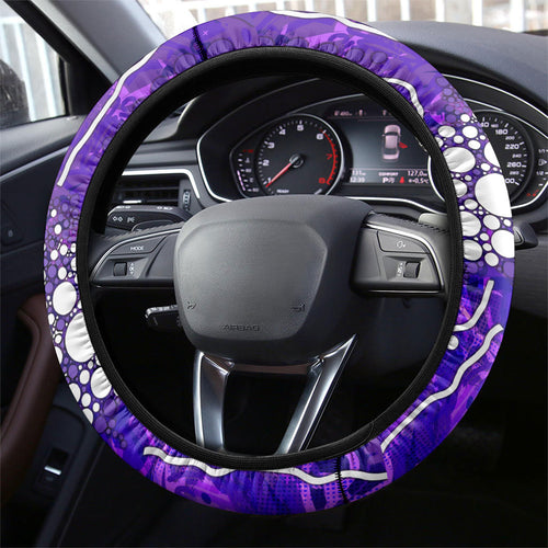 Hobart Hurricanes Steering Wheel Cover Graffiti Urban Aboriginal Dot Abstract Design