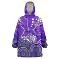 Hobart Hurricanes Wearable Blanket Hoodie Graffiti Urban Aboriginal Dot Abstract Design