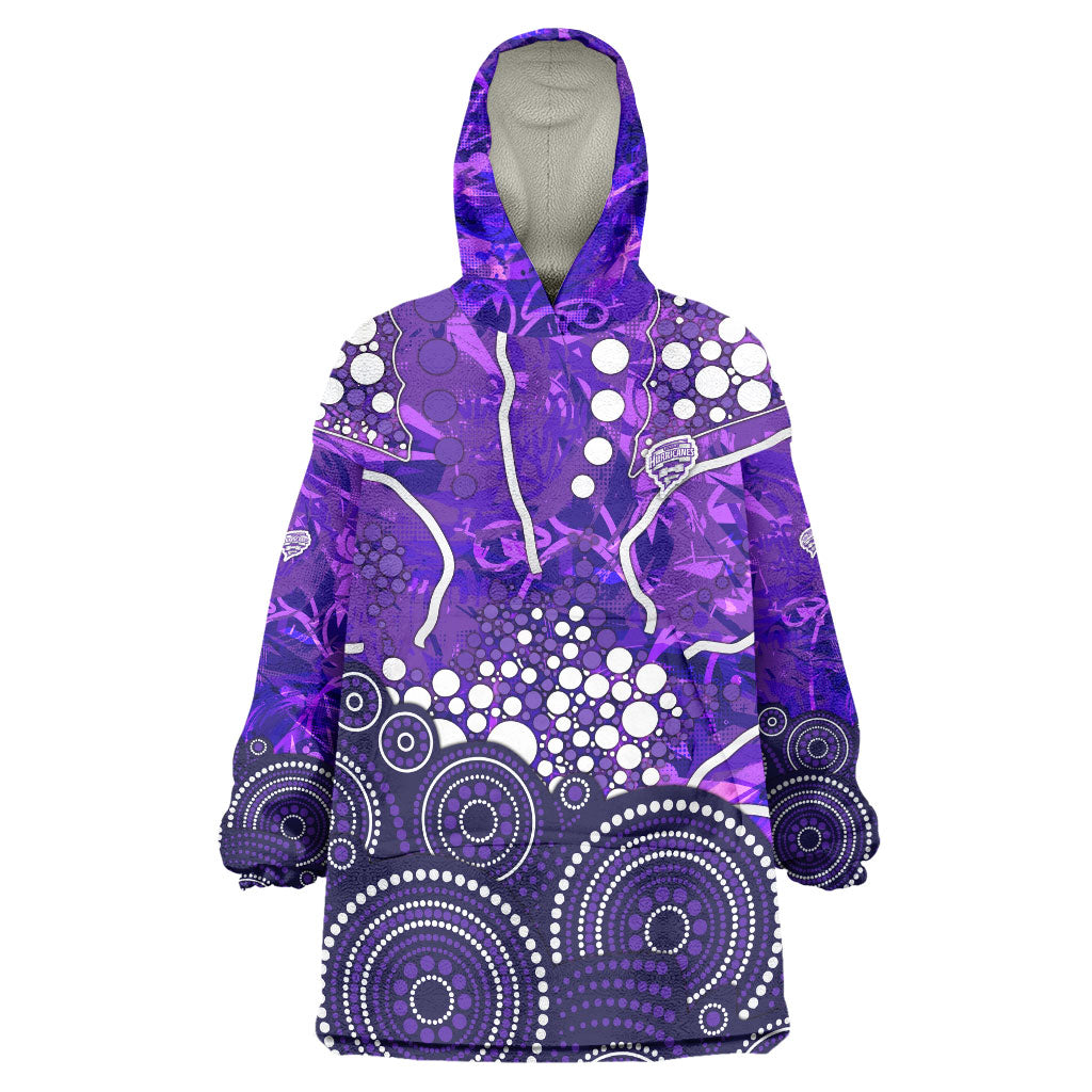 Hobart Hurricanes Wearable Blanket Hoodie Graffiti Urban Aboriginal Dot Abstract Design