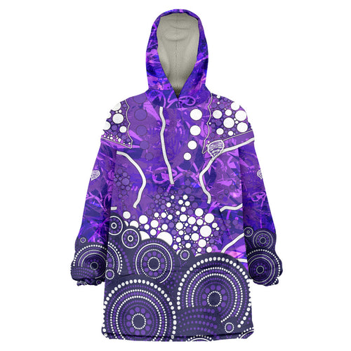 Hobart Hurricanes Wearable Blanket Hoodie Graffiti Urban Aboriginal Dot Abstract Design