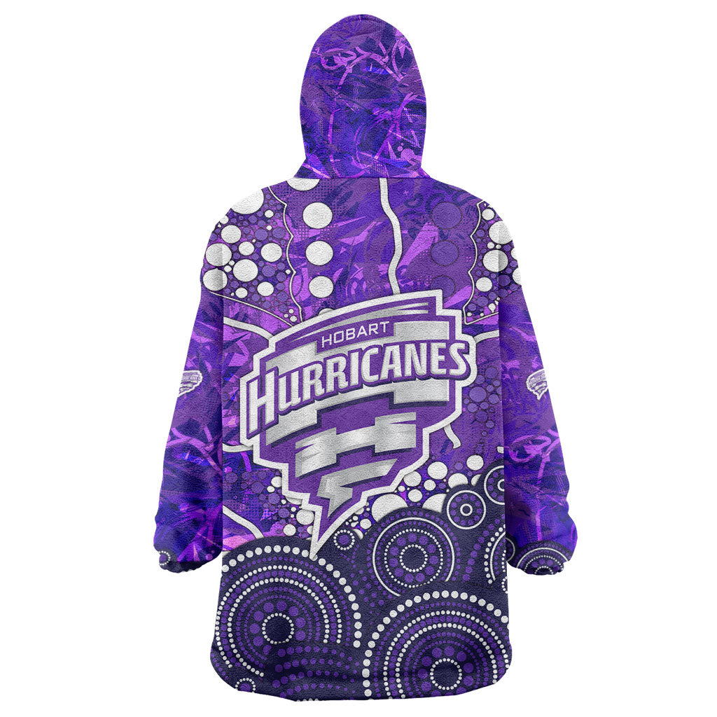 Hobart Hurricanes Wearable Blanket Hoodie Graffiti Urban Aboriginal Dot Abstract Design