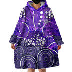 Hobart Hurricanes Wearable Blanket Hoodie Graffiti Urban Aboriginal Dot Abstract Design