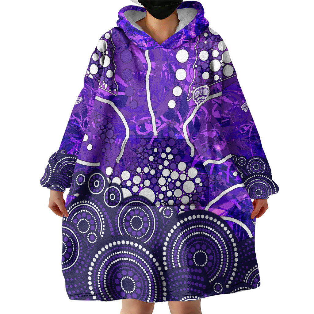 Hobart Hurricanes Wearable Blanket Hoodie Graffiti Urban Aboriginal Dot Abstract Design