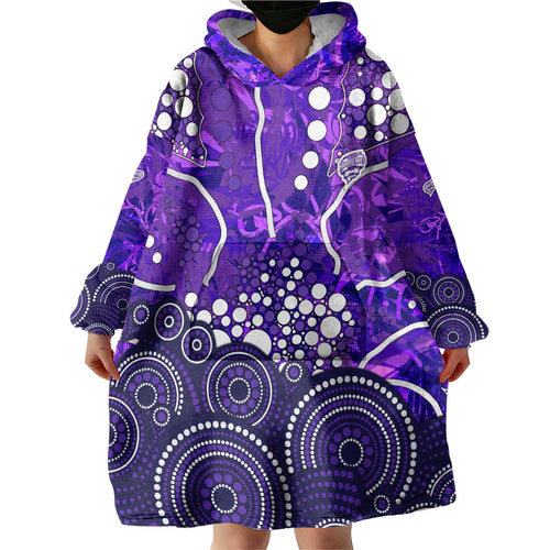 Hobart Hurricanes Wearable Blanket Hoodie Graffiti Urban Aboriginal Dot Abstract Design
