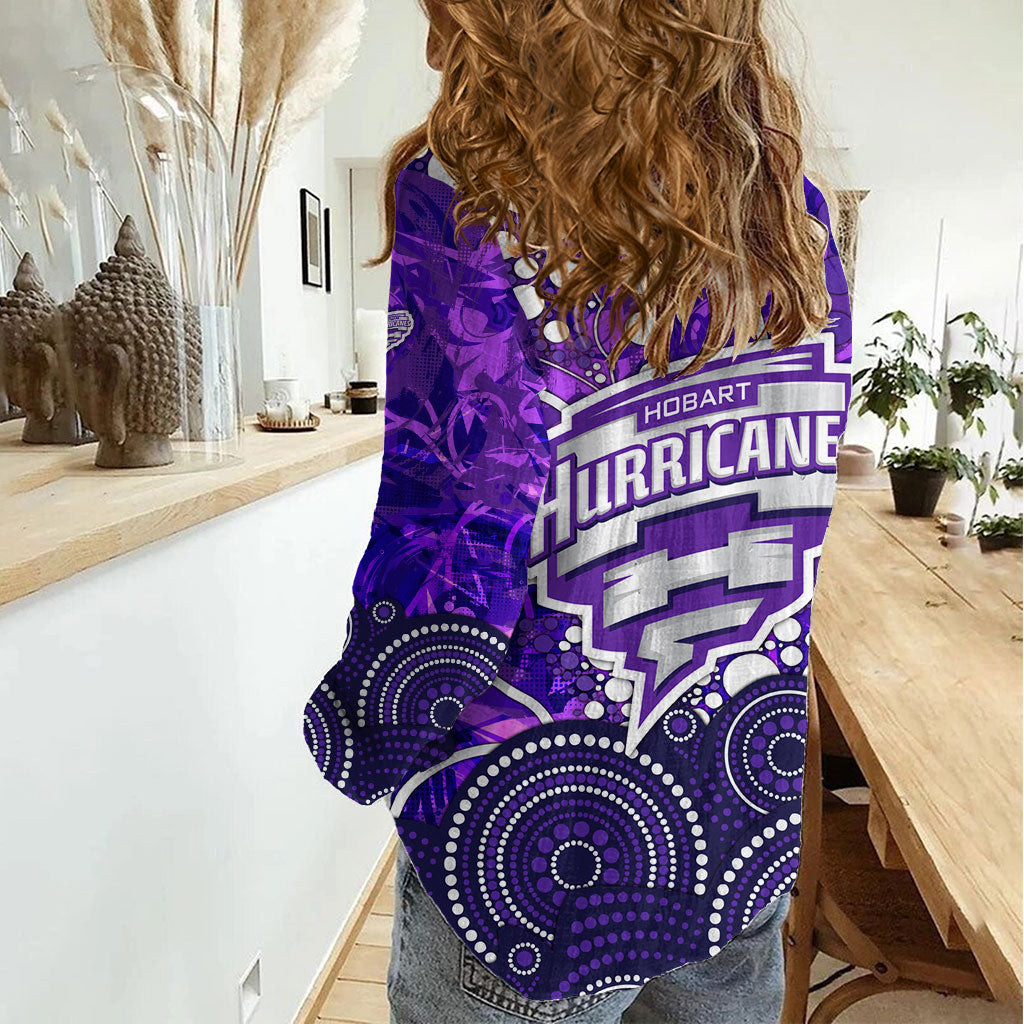 Hobart Hurricanes Women Casual Shirt Graffiti Urban Aboriginal Dot Abstract Design