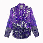 Hobart Hurricanes Women Casual Shirt Graffiti Urban Aboriginal Dot Abstract Design