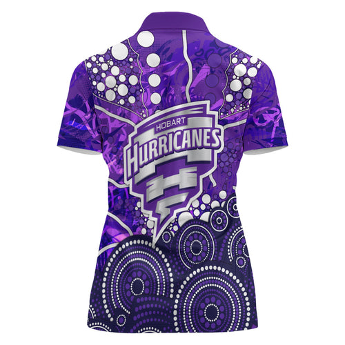 Hobart Hurricanes Women Polo Shirt Graffiti Urban Aboriginal Dot Abstract Design