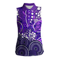 Hobart Hurricanes Women Sleeveless Polo Shirt Graffiti Urban Aboriginal Dot Abstract Design