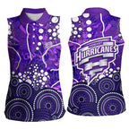 Hobart Hurricanes Women Sleeveless Polo Shirt Graffiti Urban Aboriginal Dot Abstract Design