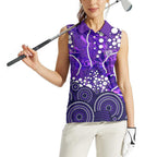 Hobart Hurricanes Women Sleeveless Polo Shirt Graffiti Urban Aboriginal Dot Abstract Design