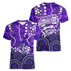 Hobart Hurricanes Women V-Neck T-Shirt Graffiti Urban Aboriginal Dot Abstract Design