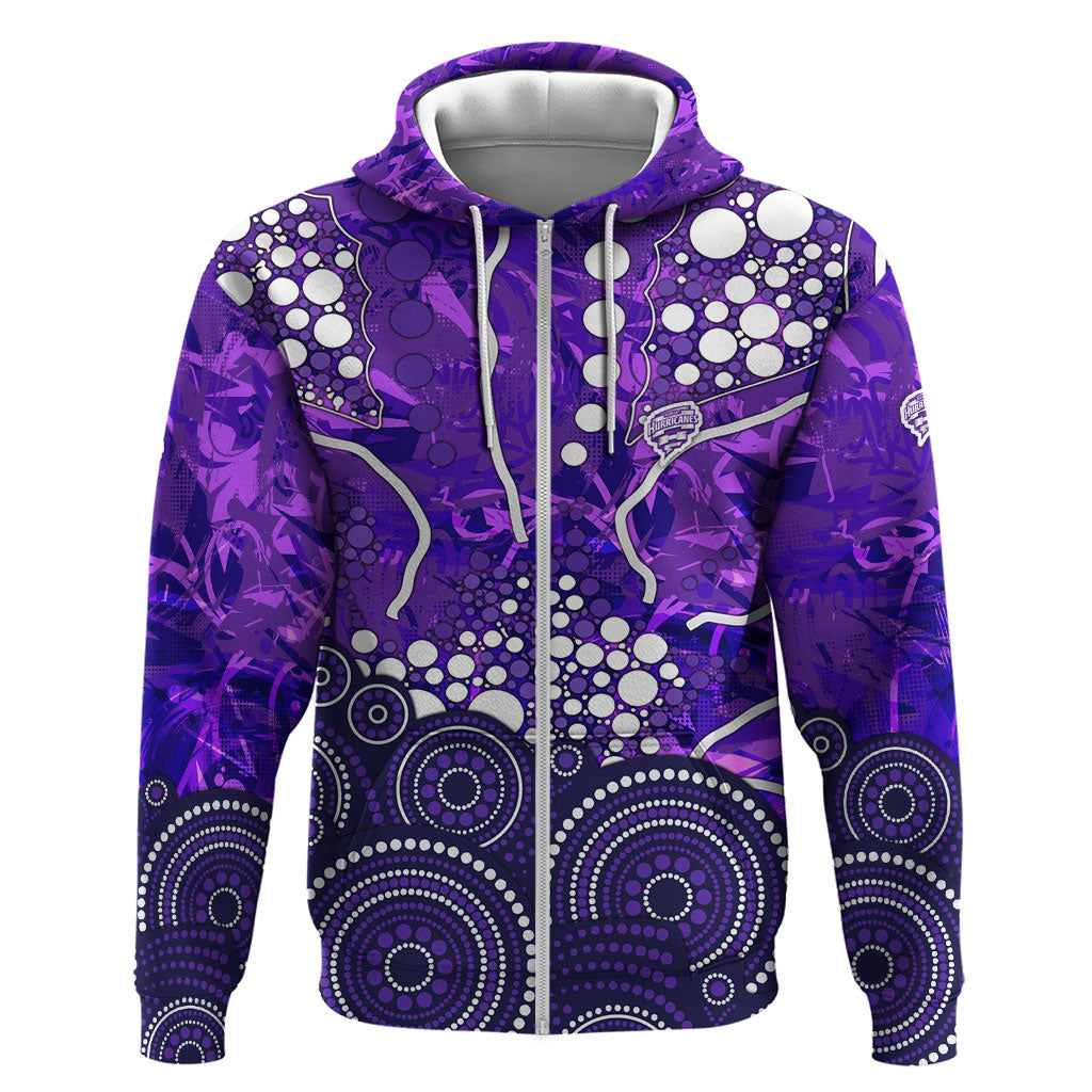 Hobart Hurricanes Zip Hoodie Graffiti Urban Aboriginal Dot Abstract Design