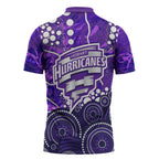 Hobart Hurricanes Zipper Polo Shirt Graffiti Urban Aboriginal Dot Abstract Design