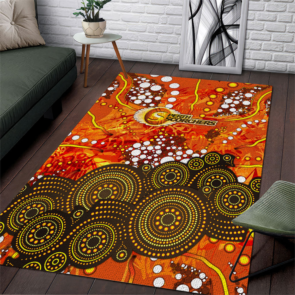 Perth Scorchers Area Rug Graffiti Urban Aboriginal Dot Abstract Design