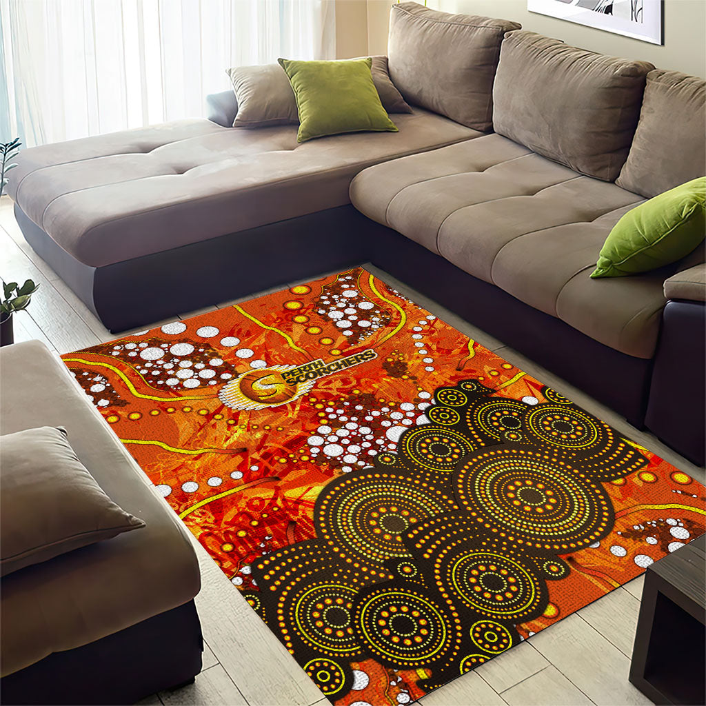 Perth Scorchers Area Rug Graffiti Urban Aboriginal Dot Abstract Design