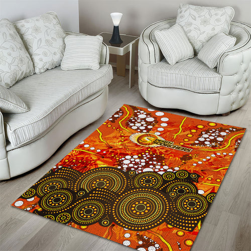 Perth Scorchers Area Rug Graffiti Urban Aboriginal Dot Abstract Design