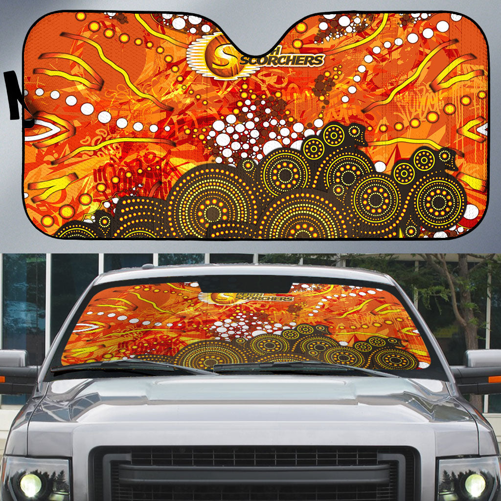 Perth Scorchers Auto Sun Shade Graffiti Urban Aboriginal Dot Abstract Design