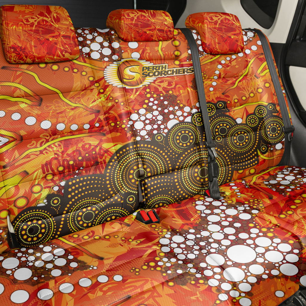 Perth Scorchers Back Car Seat Cover Graffiti Urban Aboriginal Dot Abstract Design