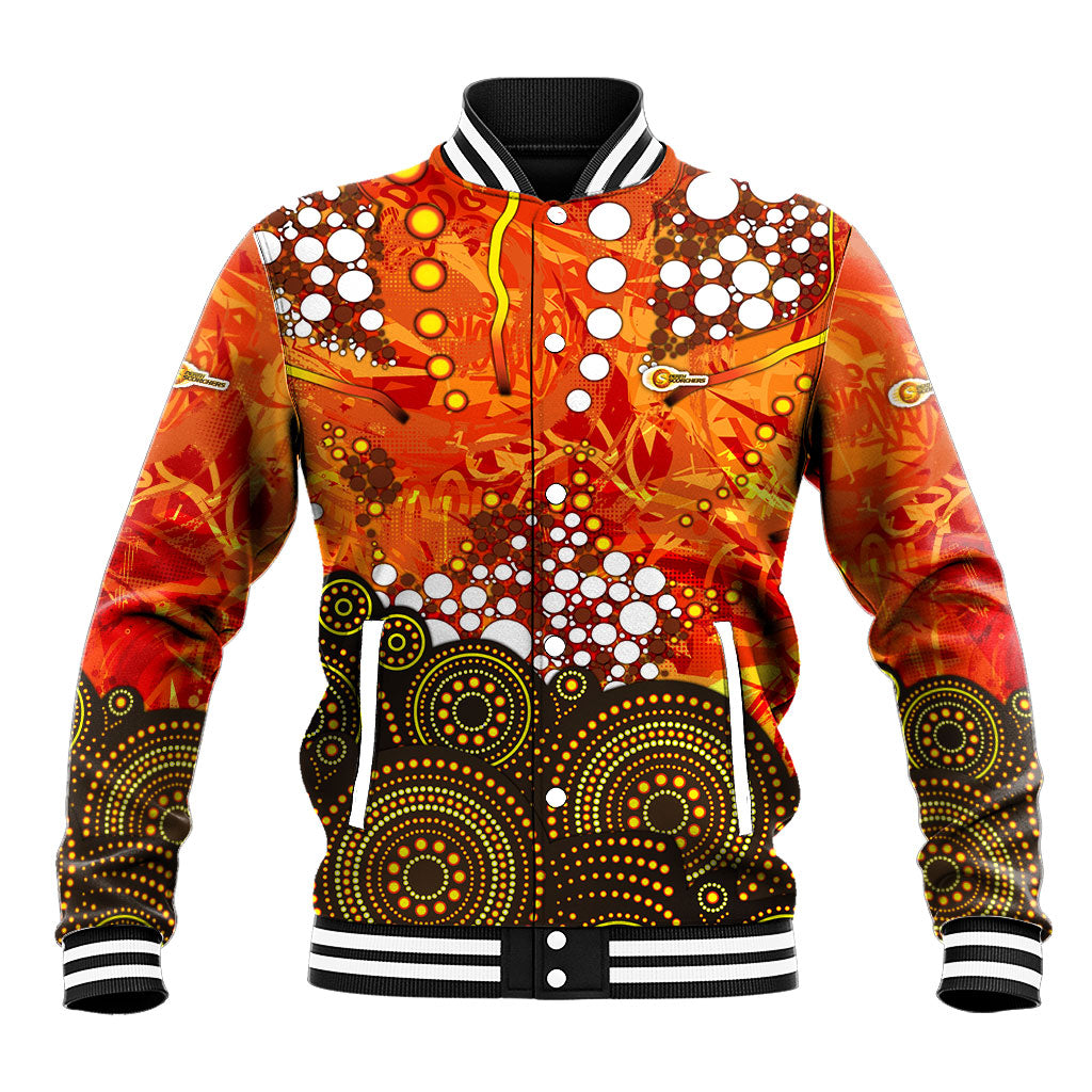 Perth Scorchers Baseball Jacket Graffiti Urban Aboriginal Dot Abstract Design