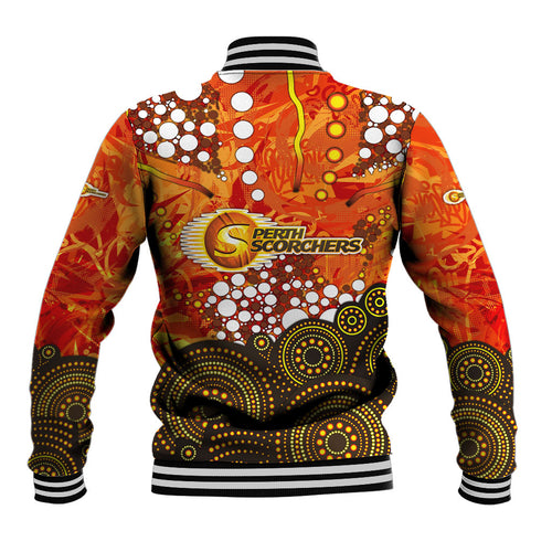 Perth Scorchers Baseball Jacket Graffiti Urban Aboriginal Dot Abstract Design