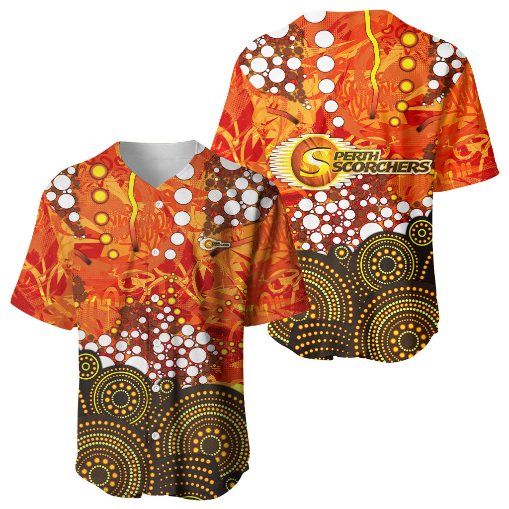 Perth Scorchers Baseball Jersey Graffiti Urban Aboriginal Dot Abstract Design