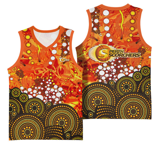 Perth Scorchers Basketball Jersey Graffiti Urban Aboriginal Dot Abstract Design