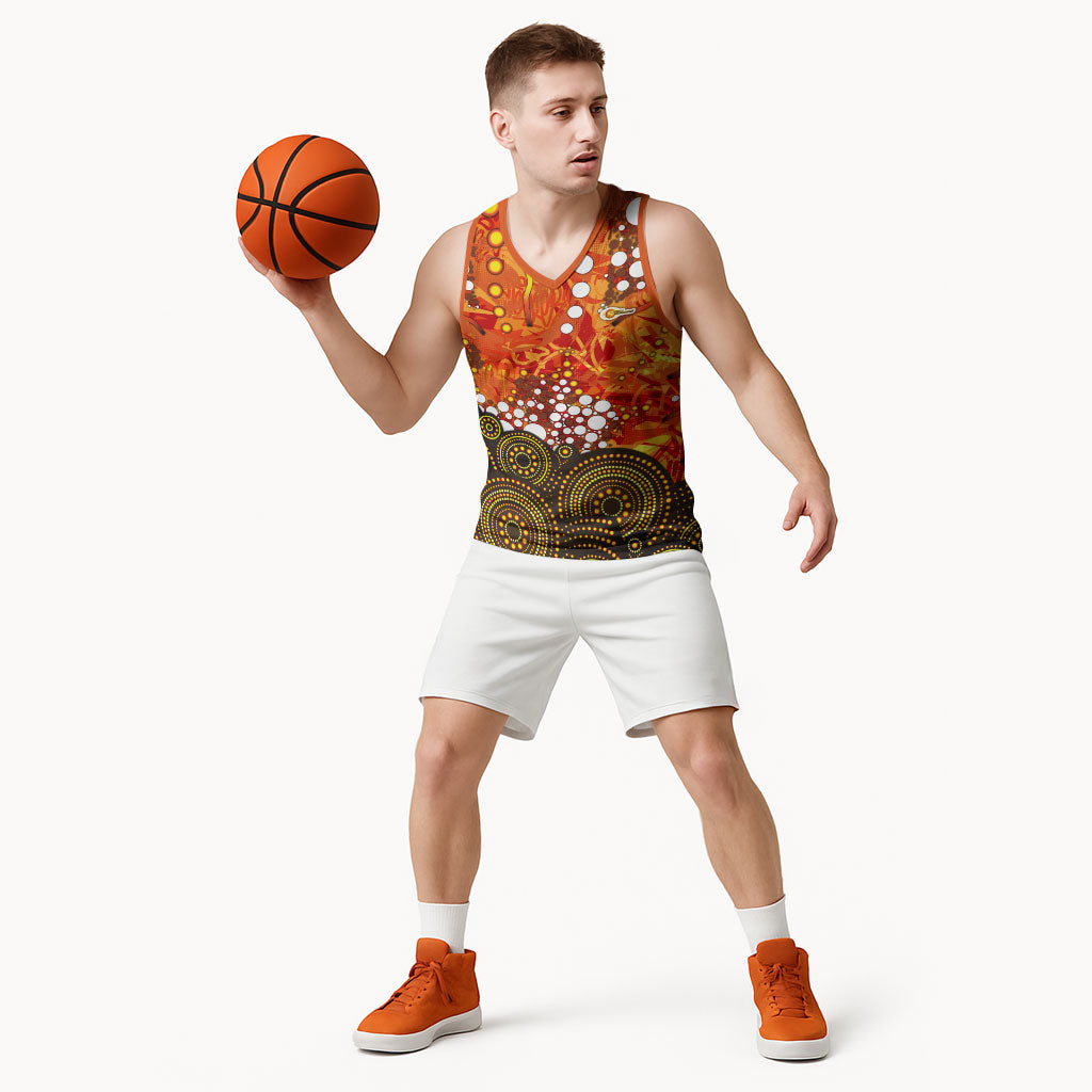 Perth Scorchers Basketball Jersey Graffiti Urban Aboriginal Dot Abstract Design