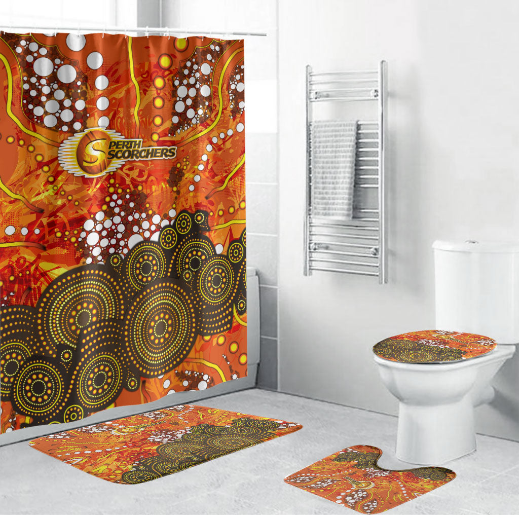 Perth Scorchers Bathroom Set Graffiti Urban Aboriginal Dot Abstract Design