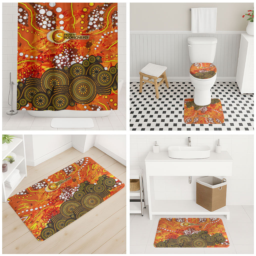 Perth Scorchers Bathroom Set Graffiti Urban Aboriginal Dot Abstract Design