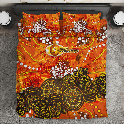 Perth Scorchers Bedding Set Graffiti Urban Aboriginal Dot Abstract Design