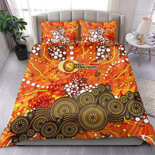 Perth Scorchers Bedding Set Graffiti Urban Aboriginal Dot Abstract Design