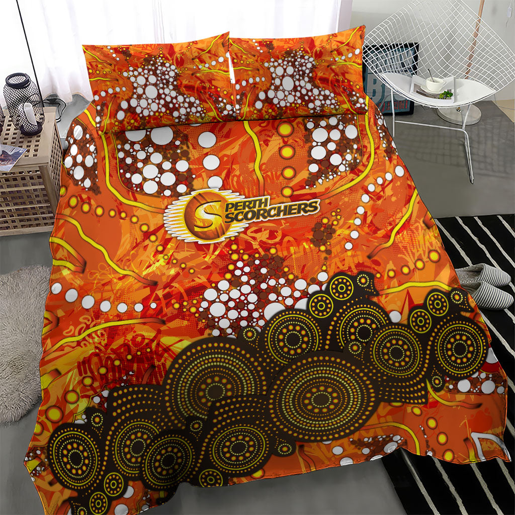 Perth Scorchers Bedding Set Graffiti Urban Aboriginal Dot Abstract Design