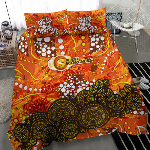 Perth Scorchers Bedding Set Graffiti Urban Aboriginal Dot Abstract Design