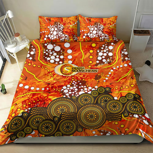 Perth Scorchers Bedding Set Graffiti Urban Aboriginal Dot Abstract Design