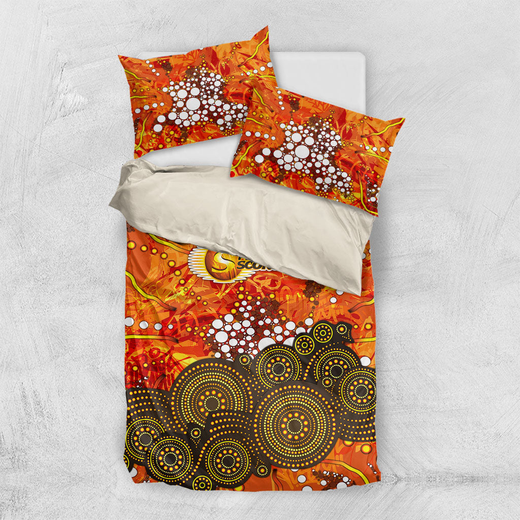 Perth Scorchers Bedding Set Graffiti Urban Aboriginal Dot Abstract Design