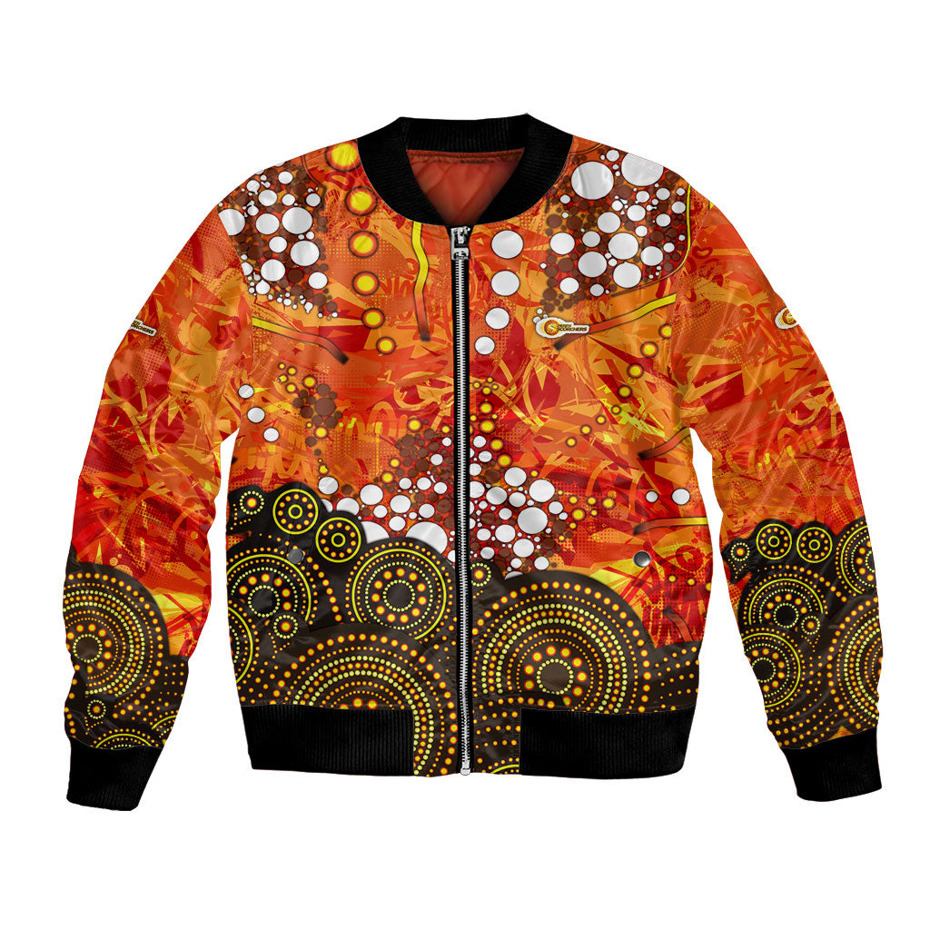 Perth Scorchers Bomber Jacket Graffiti Urban Aboriginal Dot Abstract Design