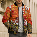 Perth Scorchers Bomber Puffer Jacket Graffiti Urban Aboriginal Dot Abstract Design