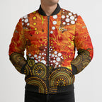 Perth Scorchers Bomber Puffer Jacket Graffiti Urban Aboriginal Dot Abstract Design