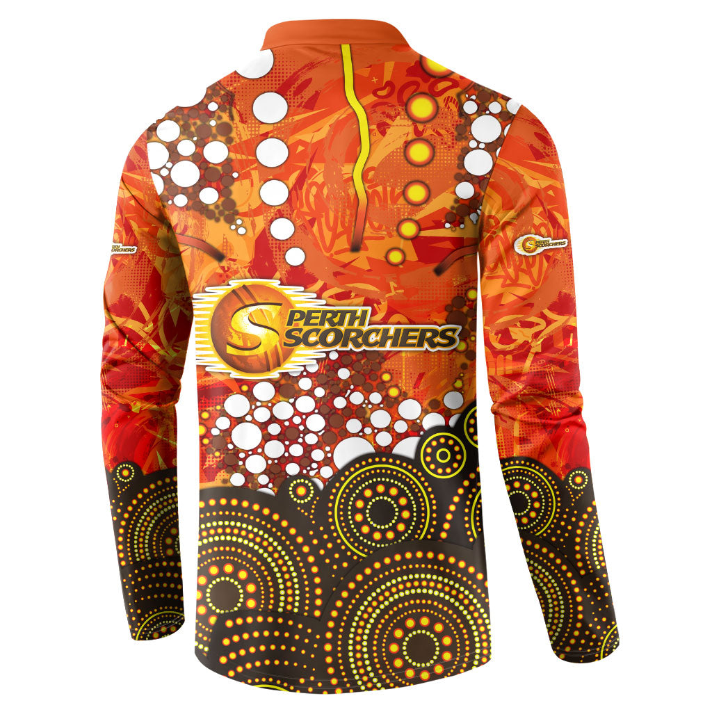 Perth Scorchers Button Sweatshirt Graffiti Urban Aboriginal Dot Abstract Design