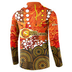 Perth Scorchers Button Sweatshirt Graffiti Urban Aboriginal Dot Abstract Design