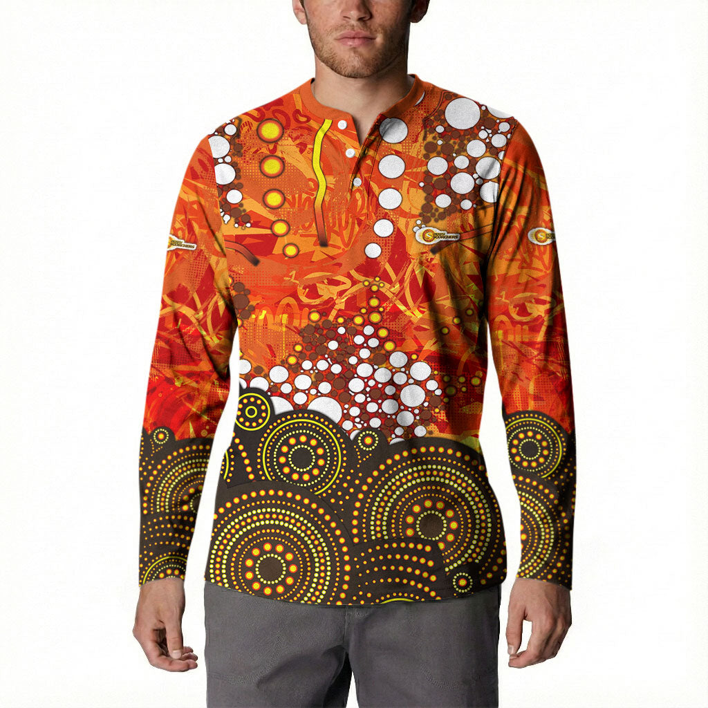 Perth Scorchers Button Sweatshirt Graffiti Urban Aboriginal Dot Abstract Design