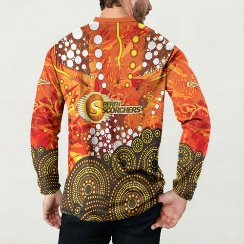 Perth Scorchers Button Sweatshirt Graffiti Urban Aboriginal Dot Abstract Design
