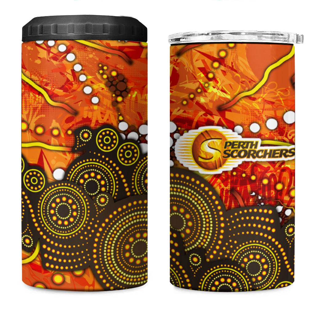 Perth Scorchers 4 in 1 Can Cooler Tumbler Graffiti Urban Aboriginal Dot Abstract Design