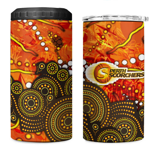 Perth Scorchers 4 in 1 Can Cooler Tumbler Graffiti Urban Aboriginal Dot Abstract Design
