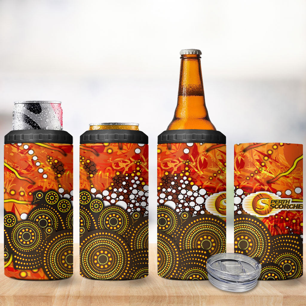 Perth Scorchers 4 in 1 Can Cooler Tumbler Graffiti Urban Aboriginal Dot Abstract Design