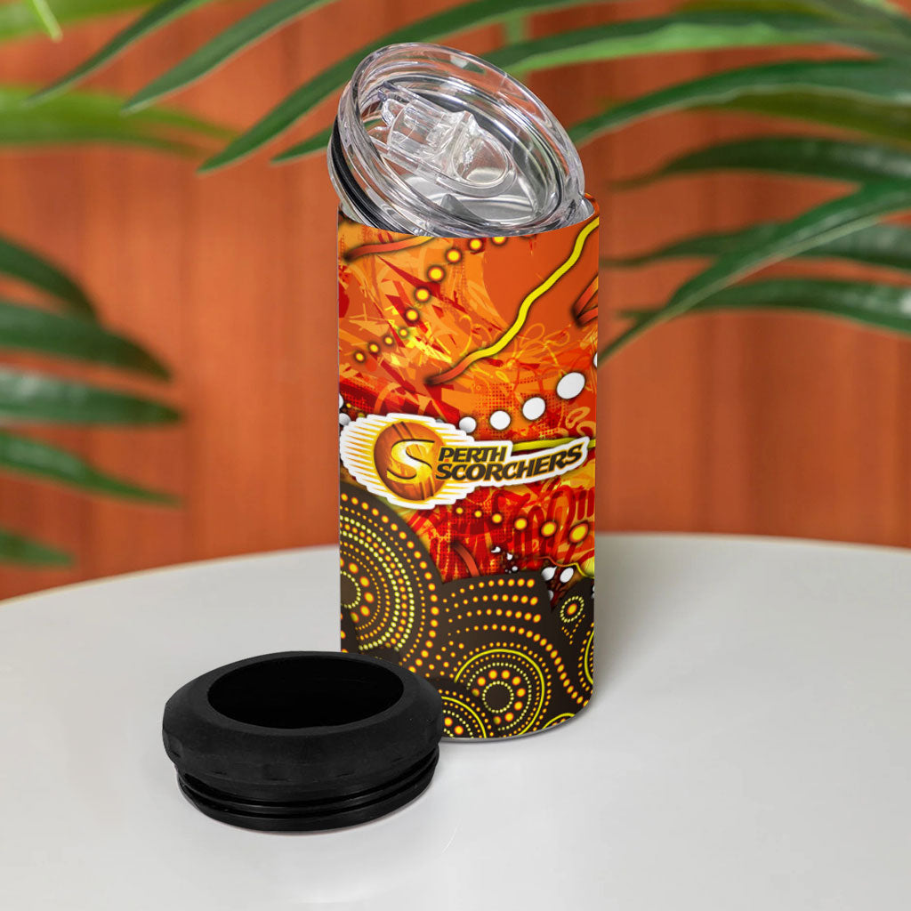 Perth Scorchers 4 in 1 Can Cooler Tumbler Graffiti Urban Aboriginal Dot Abstract Design